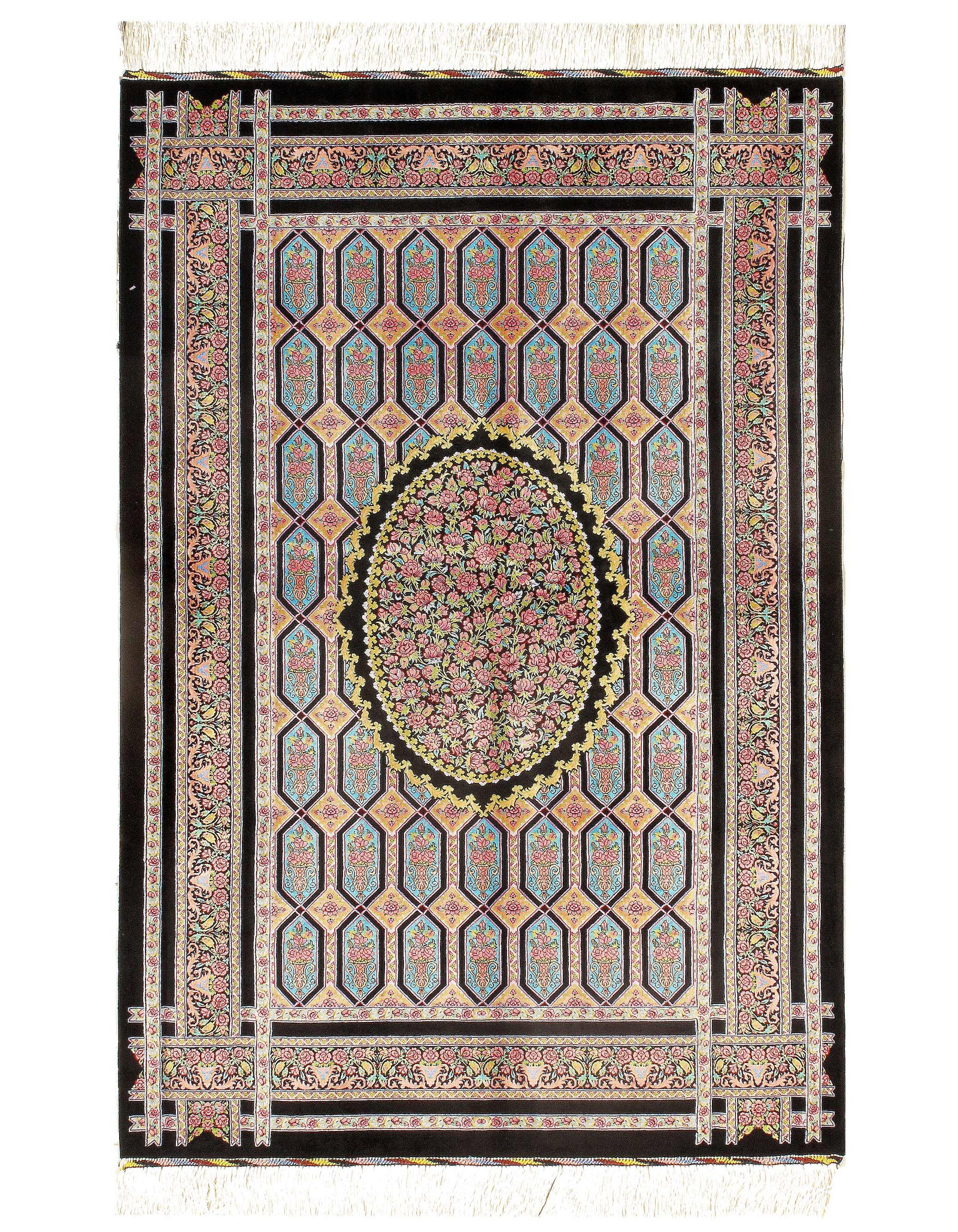 Persian Qum Design Rug 3'3"X 5': Persian Qum Design Rug 3'3"X 5' - NEW, Qum, Machine-Made, V. Silk, 300 -D15605- 862.This item is part of our fine auction collection which includes many fine home accessories including antique rugs, v