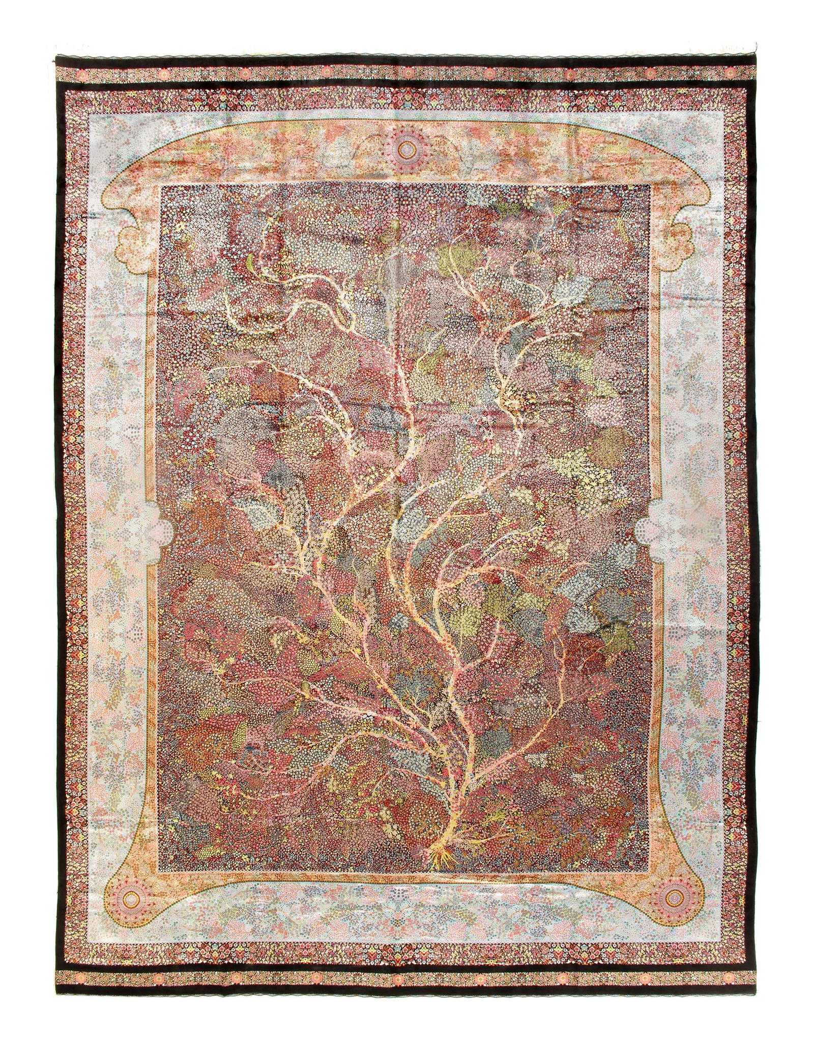Persian Qum Design Rug 9'7"X 13': Persian Qum Design Rug 9'7"X 13' - NEW, Qum, Machine-Made, V. Silk, 300 -D15539- 862.This item is part of our fine auction collection which includes many fine home accessories including antique rugs, 