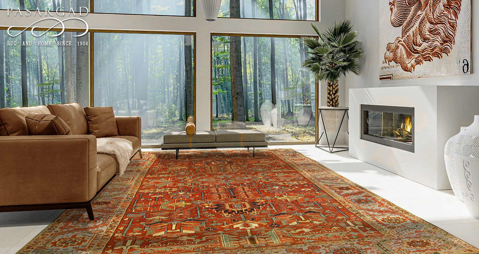 Rust Antique Persian Heriz Serapi Rug 8'4"X 12'6" - 4