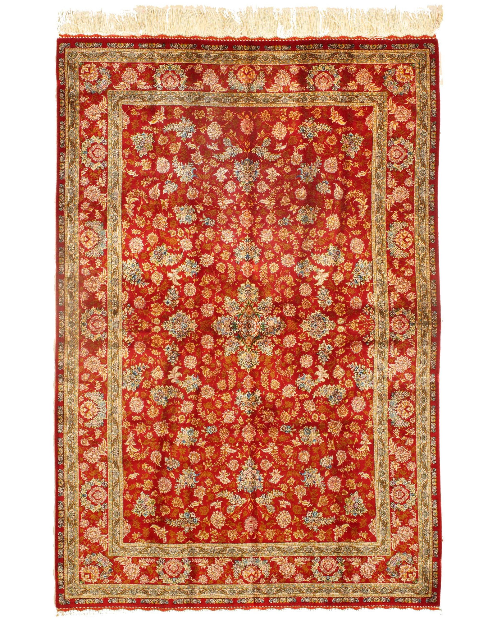 Persian Qum Design Rug 3'3"X 5': Persian Qum Design Rug 3'3"X 5' - NEW, Qum, Machine-Made, V. Silk, 300 -D15656- 862.This item is part of our fine auction collection which includes many fine home accessories including antique rugs,