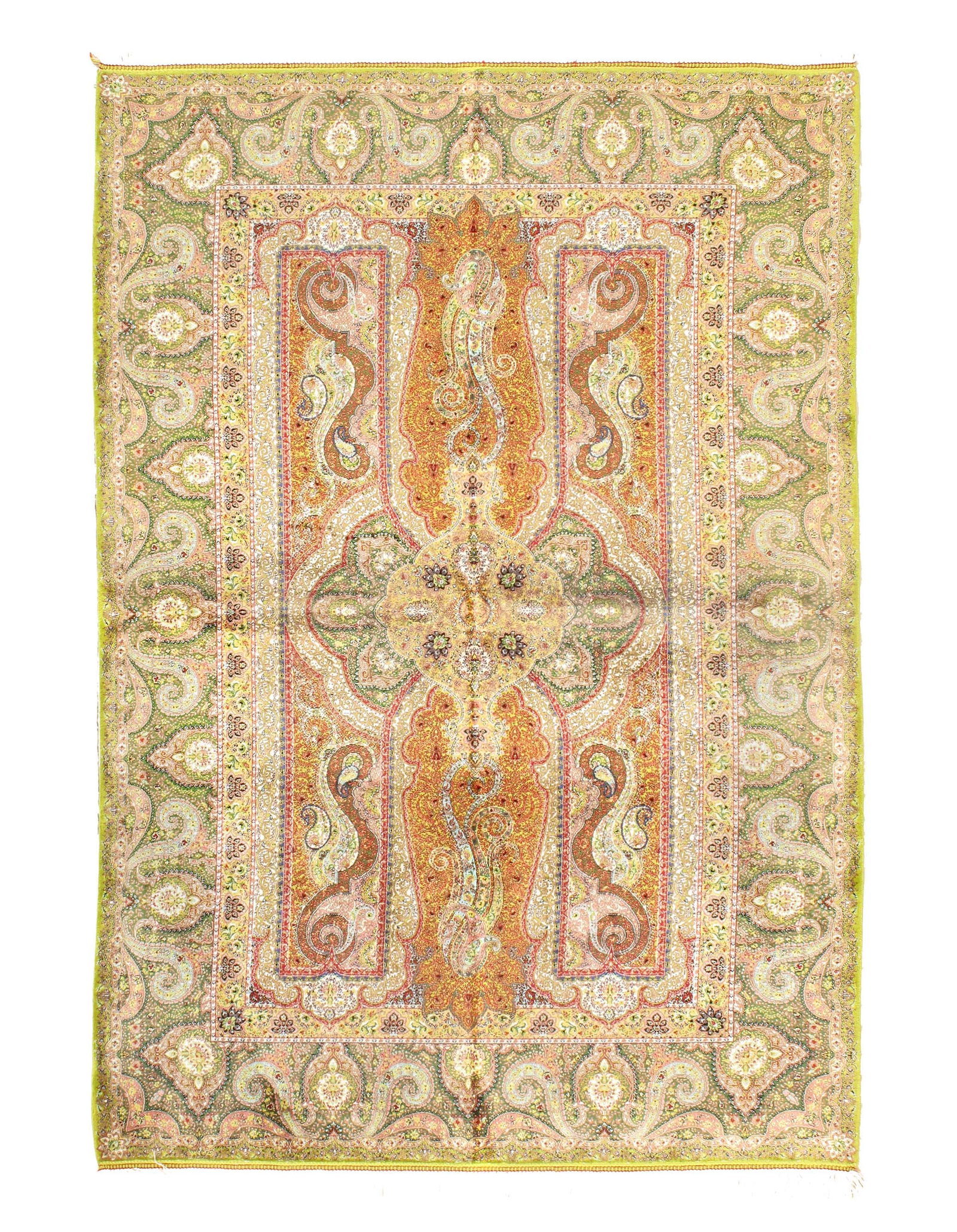 Persian Qum Design Rug 3'3"X 4'9": Persian Qum Design Rug 3'3"X 4'9" - NEW, Qum, Machine-Made, V. Silk, 300 -D15602- 862.This item is part of our fine auction collection which includes many fine home accessories including antique