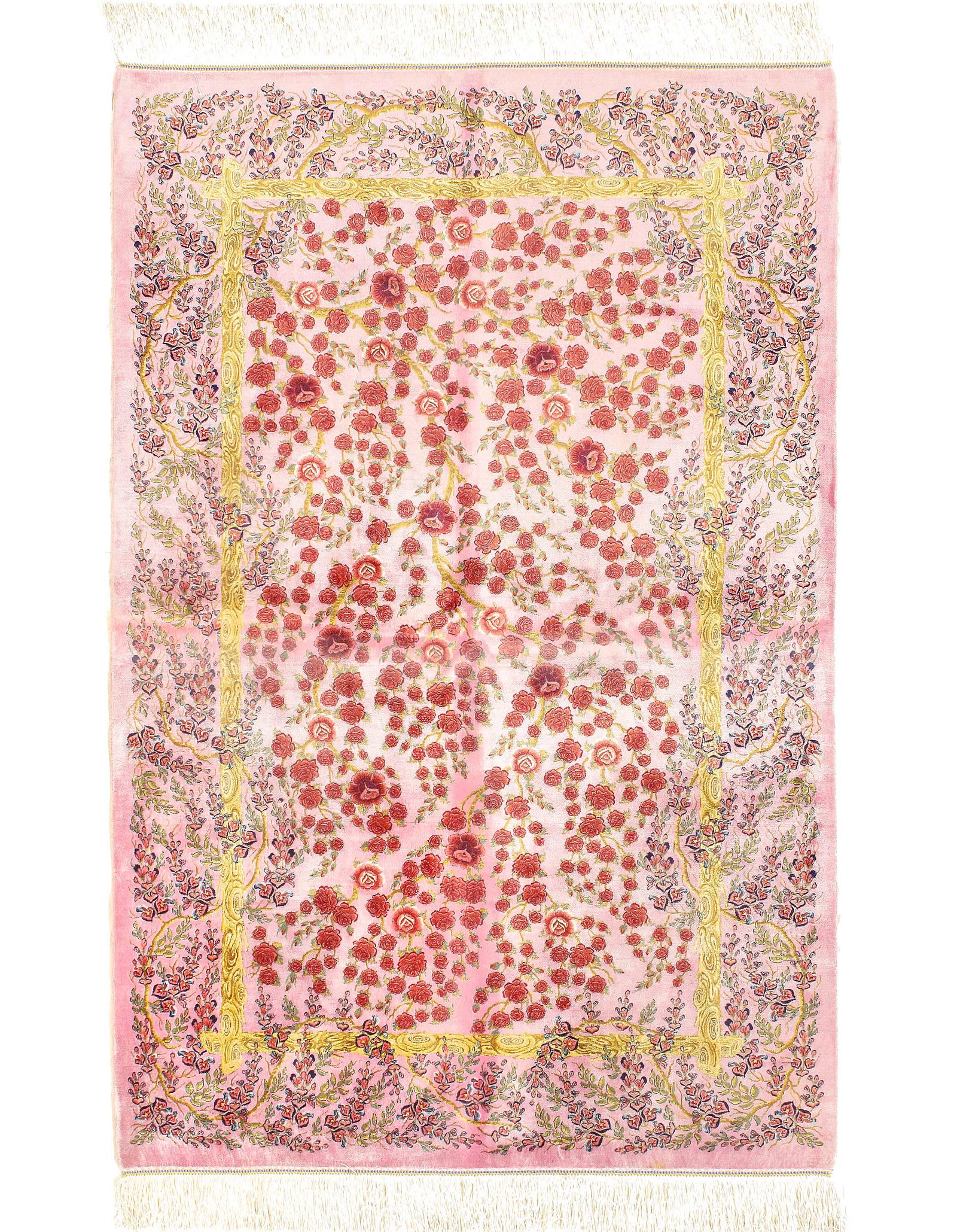 Persian Qum Design Rug 3'3"X 5': Persian Qum Design Rug 3'3"X 5' - NEW, Qum, Machine-Made, V. Silk, 300 -D15604- 862.This item is part of our fine auction collection which includes many fine home accessories including antique rugs,