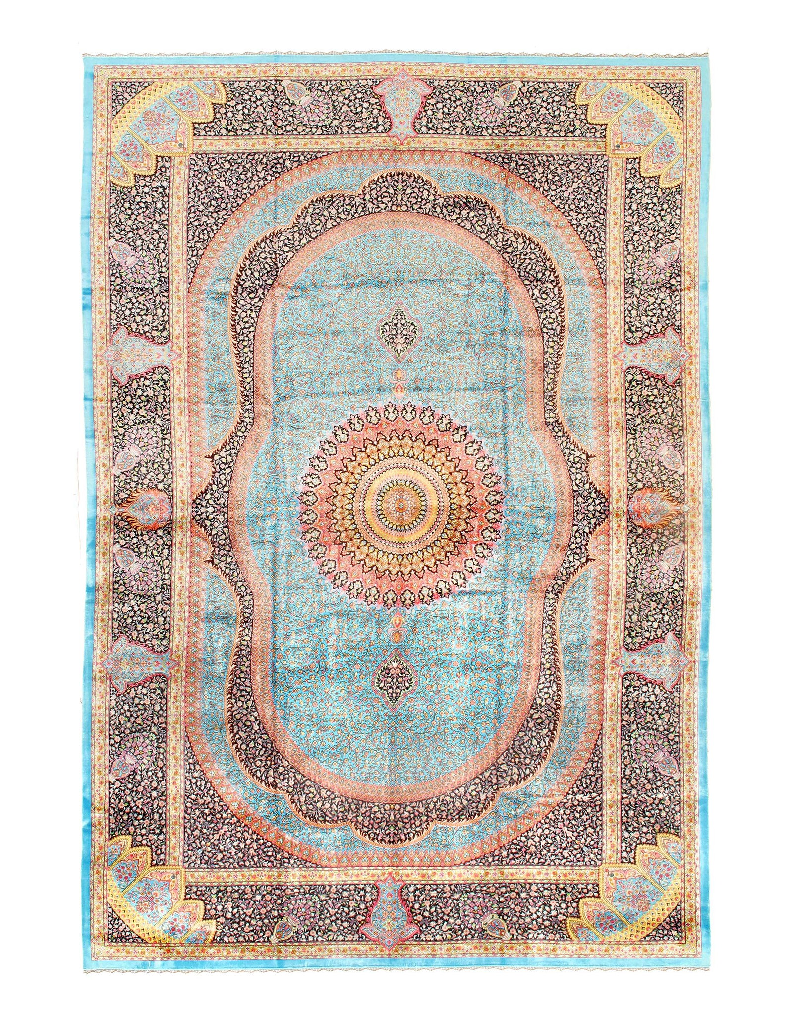 Persian Qum Design Rug 6'7"X 10': Persian Qum Design Rug 6'7"X 10' - NEW, Qum, Machine-Made, V. Silk, 300 -D15555- 862.This item is part of our fine auction collection which includes many fine home accessories including antique rugs,