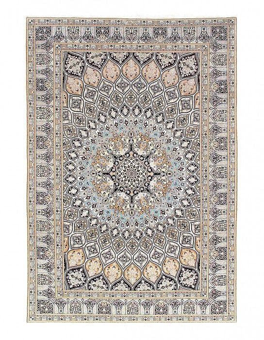 Fine Hand Knotted Persian silk & wool Nain 6'8'' X 10': Fine Hand Knotted Persian silk & wool Nain 6'8'' X 10' - New, Nain, Hand-Knotted, Wool & Silk, 300 -D10934- 862.This item is part of our fine auction collection which includes many fine home