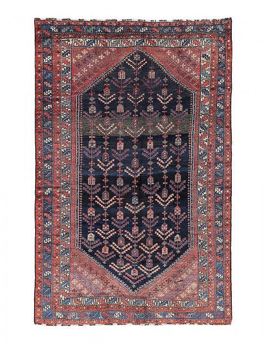Persian Antique Hand knotted Hamdan rug 4'11'' X 8': Persian Antique Hand knotted Hamdan rug 4'11'' X 8' - 1950, Hamadan, Hand-Knotted, Lamb's Wool, 300 -D13351- 862.This item is part of our fine auction collection which includes many fine home accessor