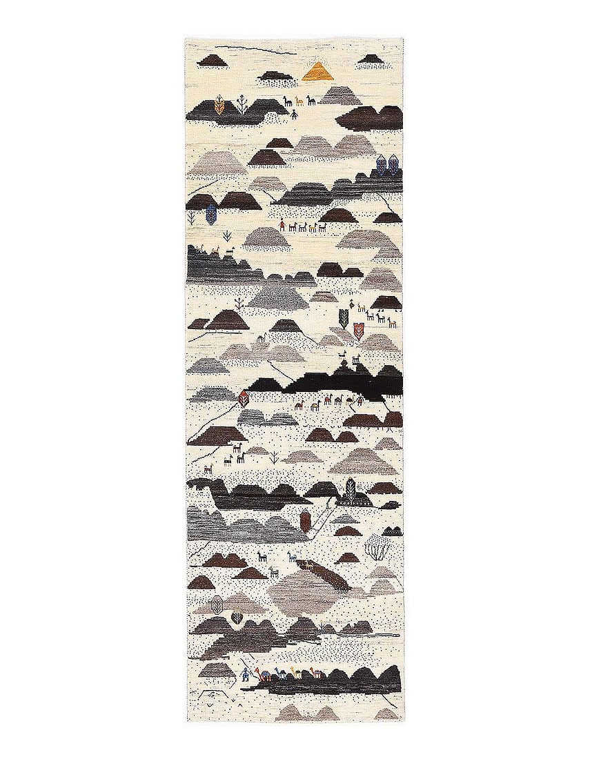 Fine Hand knotted Persain Gabbeh runner 2'11'' X 9'7'': Fine Hand knotted Persain Gabbeh runner 2'11'' X 9'7'' - New, Gabbeh, Hand-Knotted, Lamb's Wool, 300 -D13327- 862.This item is part of our fine auction collection which includes many fine home accesso
