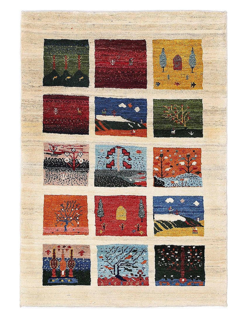 Multi Color Persian Hand knotted Gabbeh rug 2'11'' X 4'1'': Multi Color Persian Hand knotted Gabbeh rug 2'11'' X 4'1'' - New, Gabbeh, Hand-Knotted, Lamb's Wool, 300 -D13389- 862.This item is part of our fine auction collection which includes many fine home