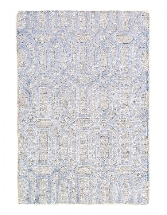 Light Blue Modern silk & wool 3'11'' x 5'9'': Light Blue Modern silk & wool 3'11'' x 5'9'' - New, Modern, Hand-Knotted, V. Silk, 300 -D08272- 862.This item is part of our fine auction collection which includes many fine home accessories including