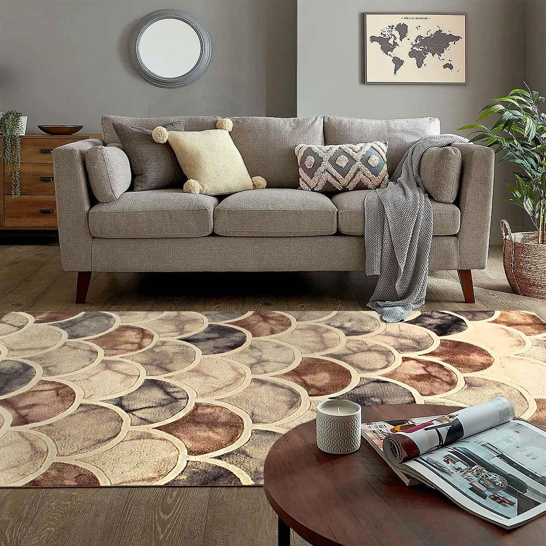 Brown Hand-Tufted 5' x 8' - 4