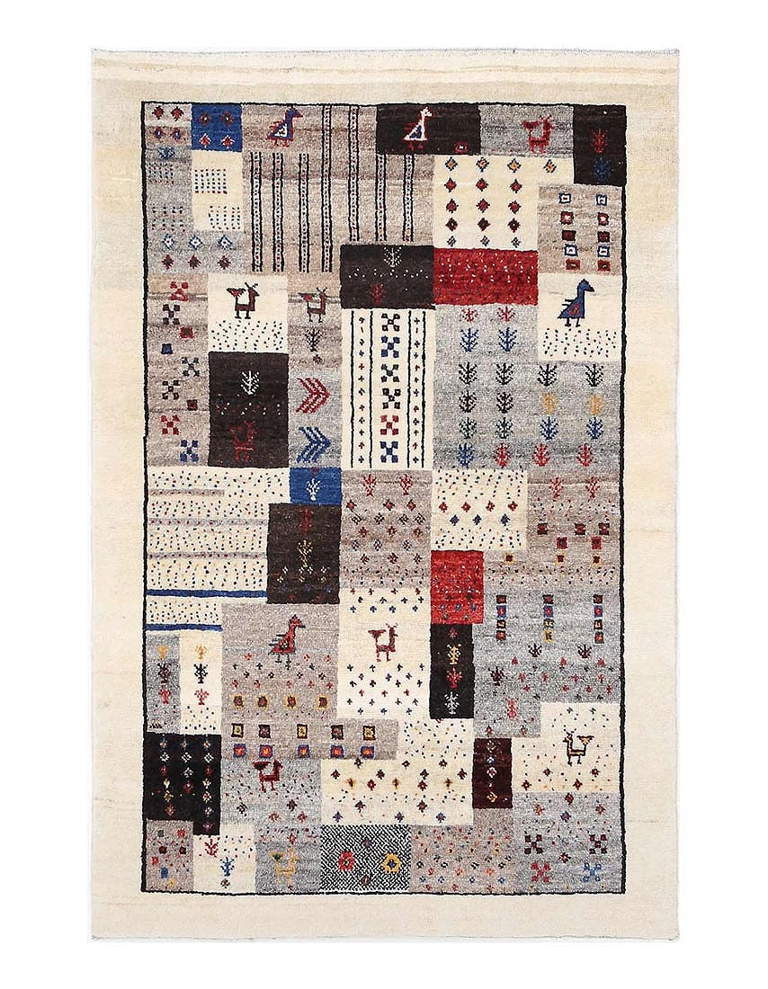 Fine Hand knotted Persian Gabbeh 2'9"X 4'2": Fine Hand knotted Persian Gabbeh 2'9"X 4'2" - NEW, Shiraz, Hand-Knotted, Lamb's Wool, 300 -D13830- 862.This item is part of our fine auction collection which includes many fine home accessories includ