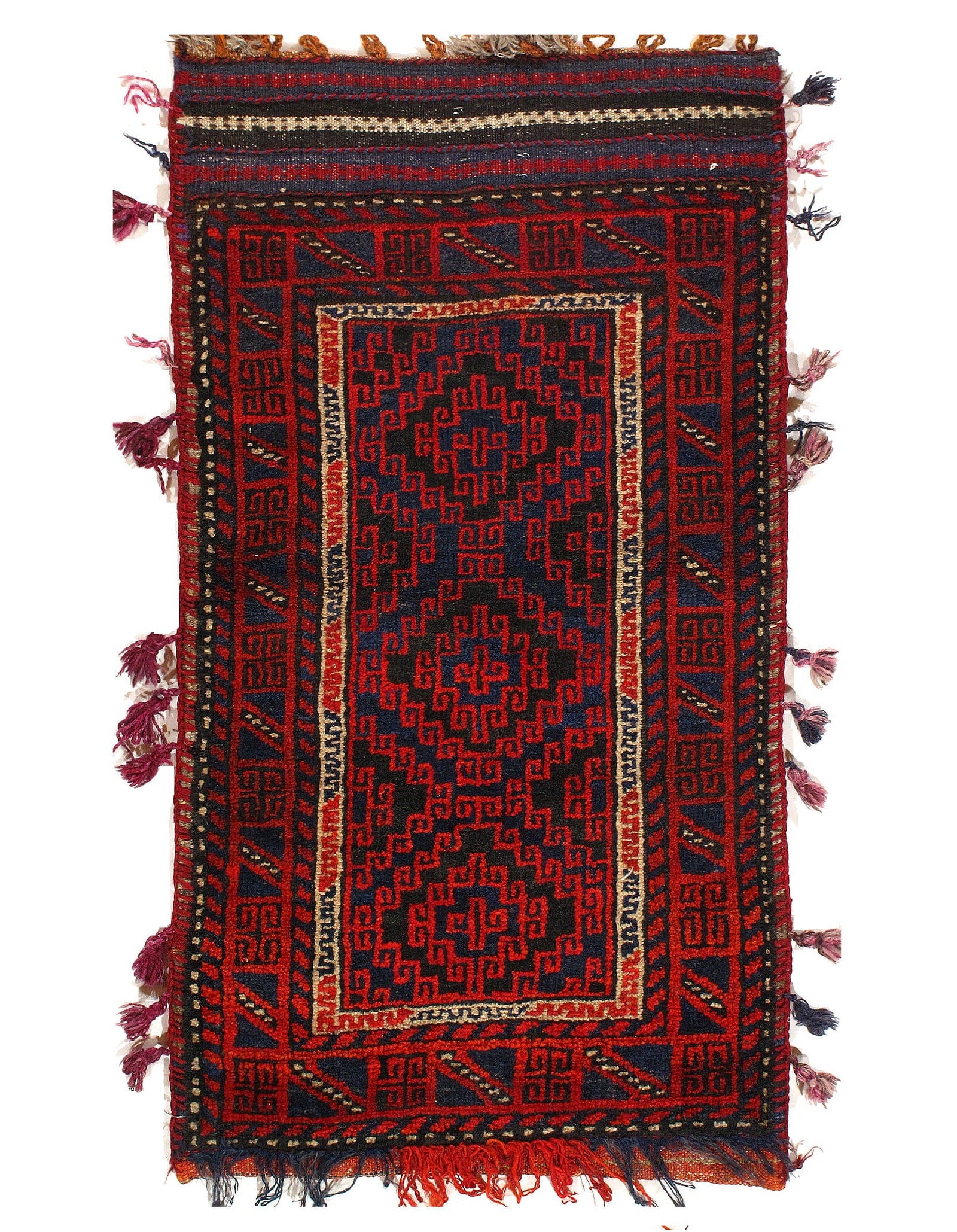 Vintage Persian Hand Knotted Shiraz saddle bag 2' X 3'7'': Vintage Persian Hand Knotted Shiraz saddle bag 2' X 3'7'' - Circa 1950, Shiraz, Hand-Knotted, Lamb's Wool, 300 -12663- 862.This item is part of our fine auction collection which includes many fine hom