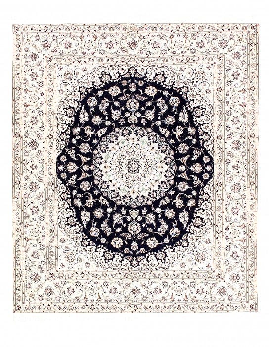 Navy Habibian Nain silk & wool 6L 6'x11''x8'.2'': Navy Habibian Nain silk & wool 6L 6'x11''x8'.2'' - New, Nain, Hand-Knotted, Wool & Silk, 300 -D08576- 862.This item is part of our fine auction collection which includes many fine home accessories inc