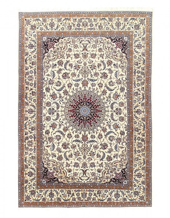 Fine Hand Knotted Silk & wool Nain 6'9'' X 9'9'': Fine Hand Knotted Silk & wool Nain 6'9'' X 9'9'' - New, Nain, Hand-Knotted, Wool & Silk, 300 -D08513- 862.This item is part of our fine auction collection which includes many fine home accessories inc
