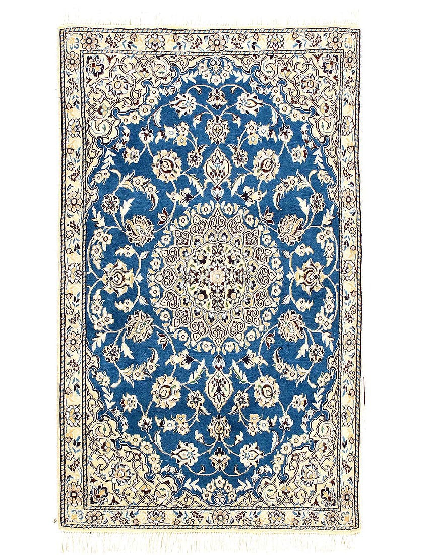 Fine Hand Knotted Persian silk & wool Nain 2'11'' X 4'11'': Fine Hand Knotted Persian silk & wool Nain 2'11'' X 4'11'' - New, Nain, Hand-Knotted, Wool & Silk, 300 -D08191- 862.This item is part of our fine auction collection which includes many fine home acces
