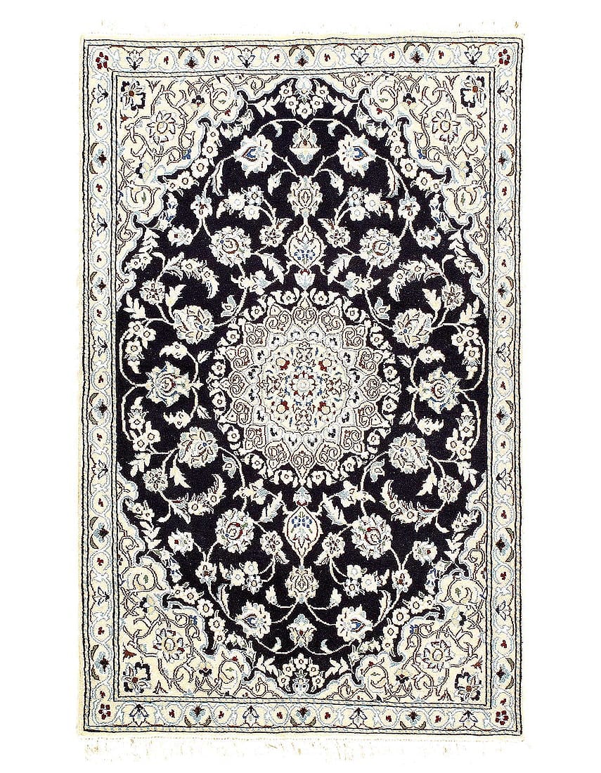 Fine Hand Knotted Silk & wool Persian Nain 2'11'' X 4'8'': Fine Hand Knotted Silk & wool Persian Nain 2'11'' X 4'8'' - New, Nain, Hand-Knotted, Wool & Silk, 300 -D08172- 862.This item is part of our fine auction collection which includes many fine home access
