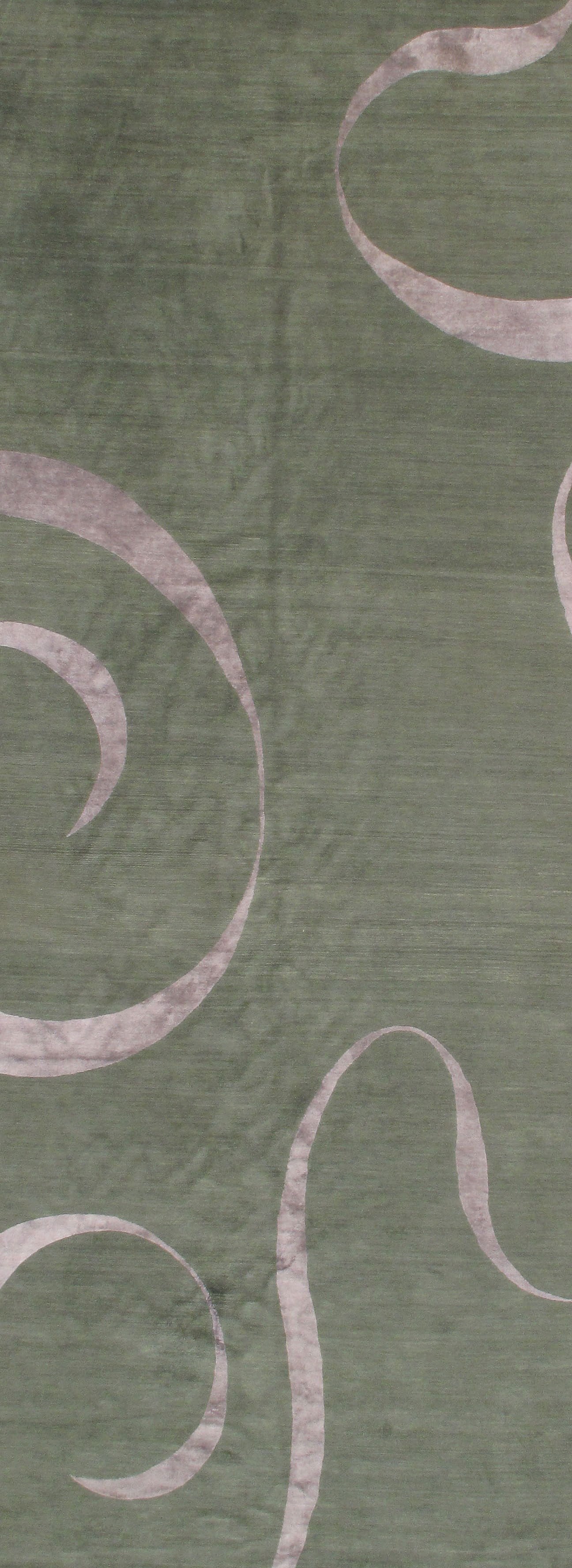 Green Nepali runner silk & wool 5'.6'' X 14'.6'': Green Nepali runner silk & wool 5'.6'' X 14'.6'' - New, Modern, Hand-Knotted, Wool & Silk, 300 -D07710- 862.This item is part of our fine auction collection which includes many fine home accessories i