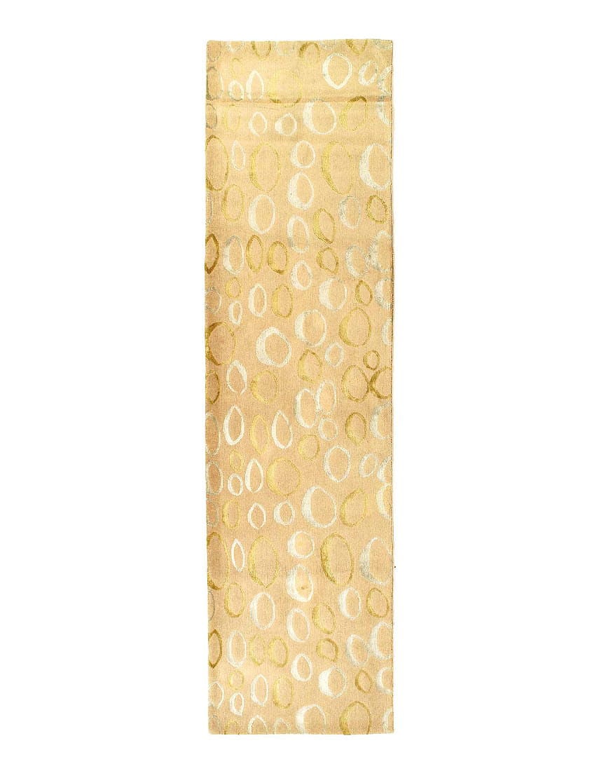 Cream Modern Runner wool & silk 2'.9'' X 10': Cream Modern Runner wool & silk 2'.9'' X 10' - New, Modern, Hand-Knotted, Wool & Silk, 300 -D07695- 862.This item is part of our fine auction collection which includes many fine home accessories inclu