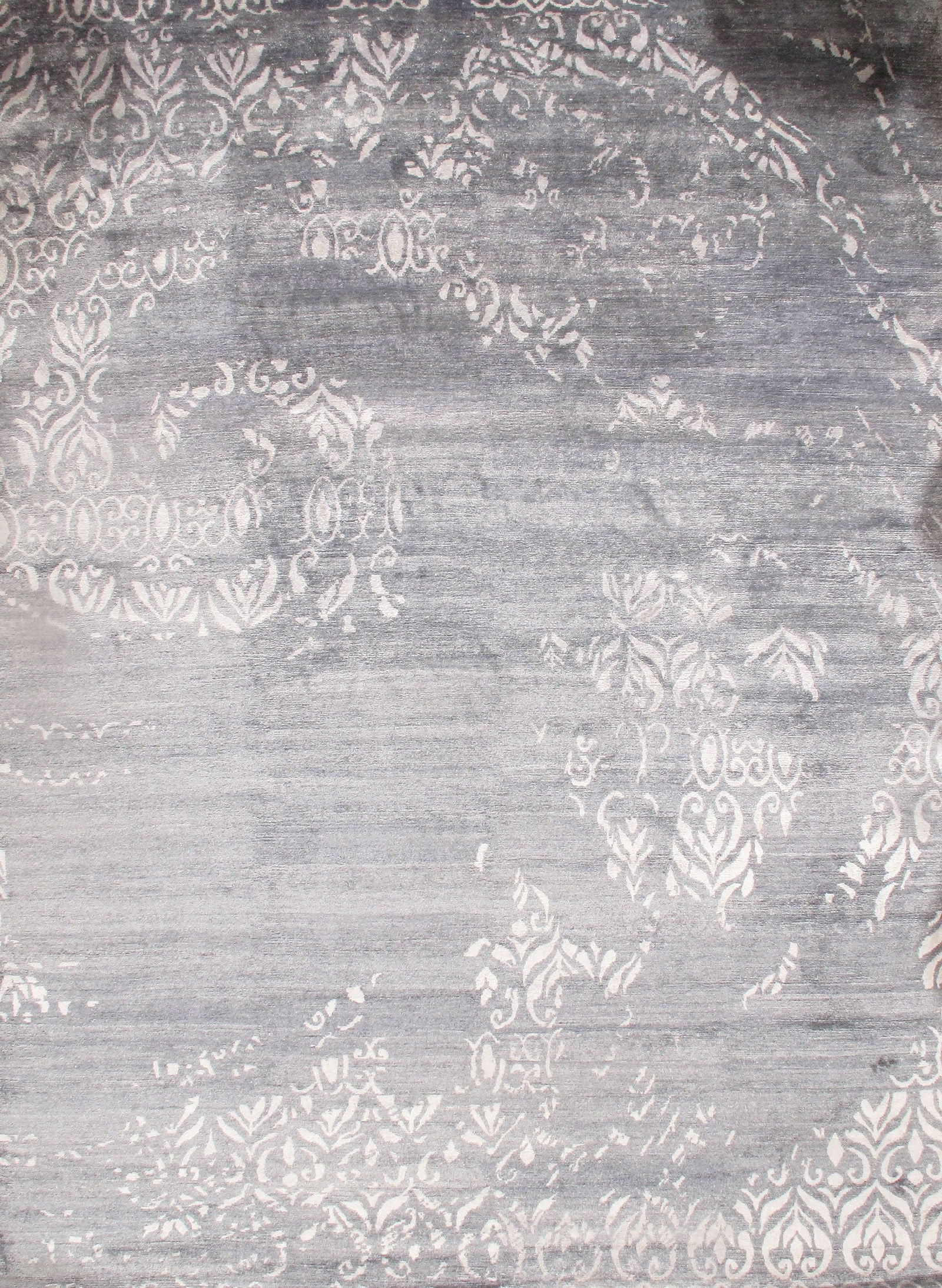 Gray Modern Bamboo silk Rug 10' X 14' 7'': Gray Modern Bamboo silk Rug 10' X 14' 7'' - New, Modern, Hand-Knotted, Bamboo Silk, 300 -D06640- 862.This item is part of our fine auction collection which includes many fine home accessories includin