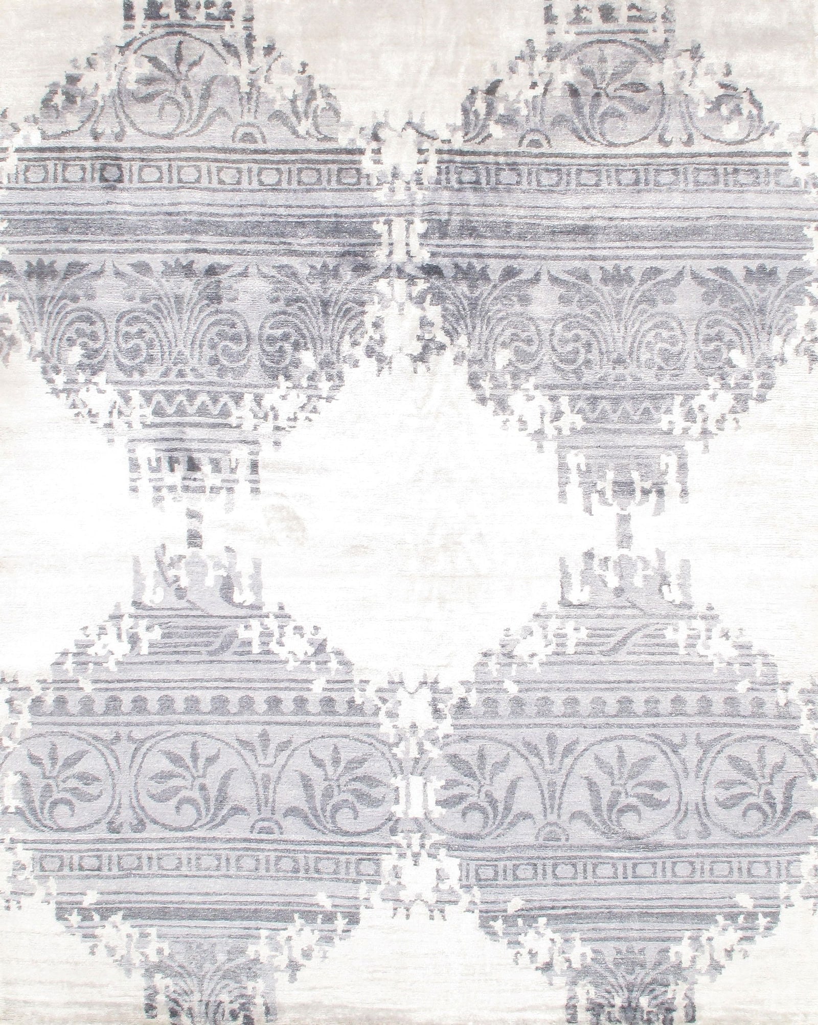 Silver Modern Bamboo silk Rug 8' X 10': Silver Modern Bamboo silk Rug 8' X 10' - New, Modern, Hand-Knotted, Bamboo Silk, 300 -D06515- 862.This item is part of our fine auction collection which includes many fine home accessories including a