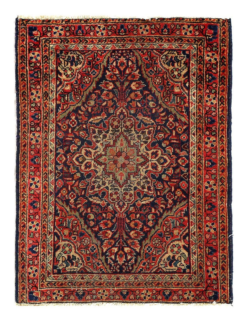 Persian Antique Sarouk Rug 1'11'' X 2'6'': Persian Antique Sarouk Rug 1'11'' X 2'6'' - Circa 1920s, Sarouk, Hand-Knotted, Lamb's Wool, 300 -D15245- 862.This item is part of our fine auction collection which includes many fine home accessories 