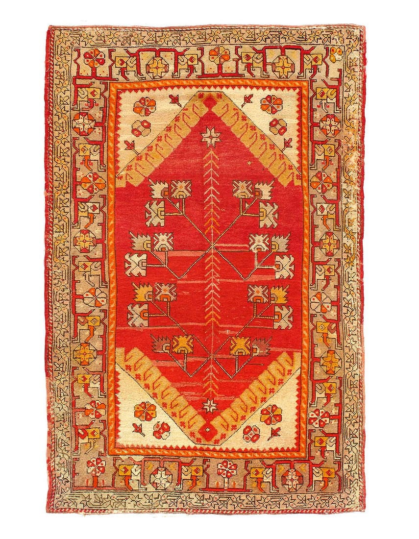 Antique Turkish Rug 3'6'' X 5'2'': Antique Turkish Rug 3'6'' X 5'2'' - Circa1920s, Oushak, Hand-Knotted, Lamb's Wool, 300 -D15275- 862.This item is part of our fine auction collection which includes many fine home accessories including
