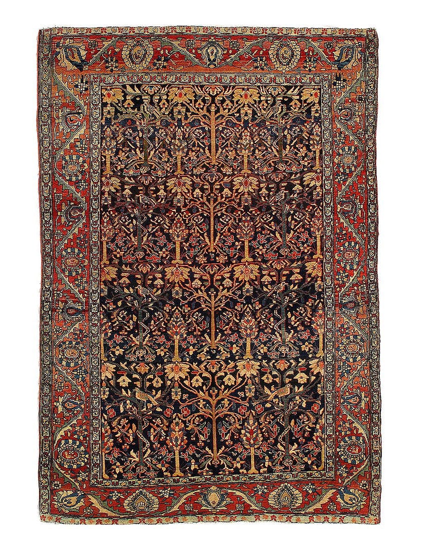 Navy Blue fine Hand knotted Antique farahan rug 4'2'' X 6'4'': Navy Blue fine Hand knotted Antique farahan rug 4'2'' X 6'4'' - circa 1900, Farahan, Hand-Knotted, Lamb's Wool, 300 -D15277- 862.This item is part of our fine auction collection which includes many fi