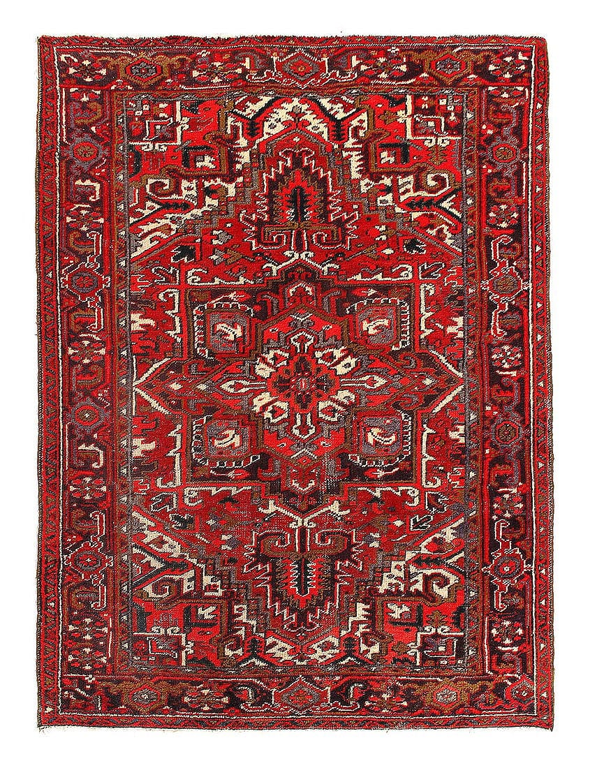 Persian Antique hand Knotted Heriz 6'9'X 9'2': Persian Antique hand Knotted Heriz 6'9'X 9'2' - CIRCA 1940, Heriz, Hand-Knotted, Lamb's Wool, 300 -D15236- 862.This item is part of our fine auction collection which includes many fine home accessorie