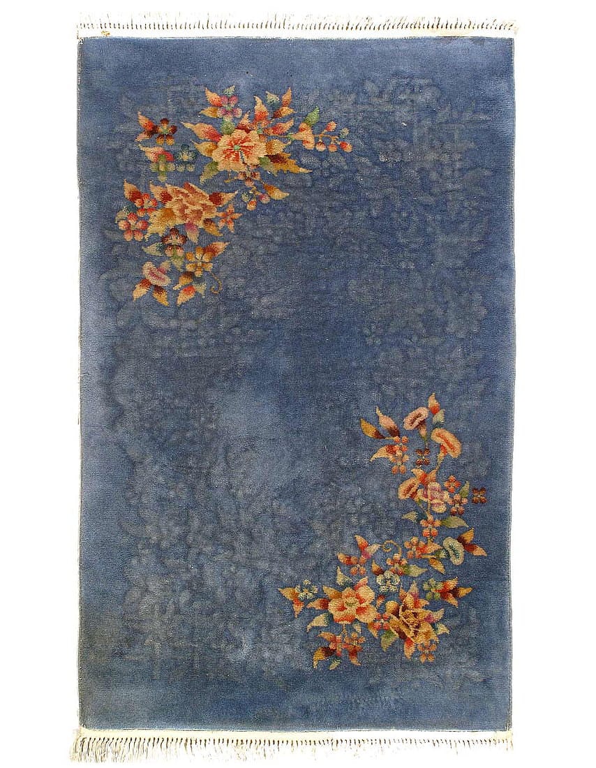Antique Chinese Art Deco 3''X 5': Antique Chinese Art Deco 3''X 5' - CIRCA 1920, Art Deco, Hand-Knotted, Lamb's Wool, 300 -D15282- 862.This item is part of our fine auction collection which includes many fine home accessories includin