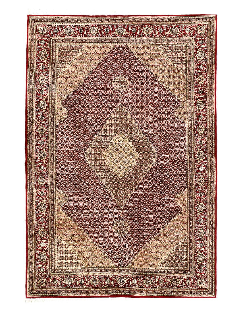 Genuine Tabriz Fish Design Silk & Wool Pile Rug 6'X 9': Genuine Tabriz Fish Design Silk & Wool Pile Rug 6'X 9' - NEW, Tabriz, Hand-Knotted, Wool & Silk, 300 -D15284- 862.This item is part of our fine auction collection which includes many fine home accesso
