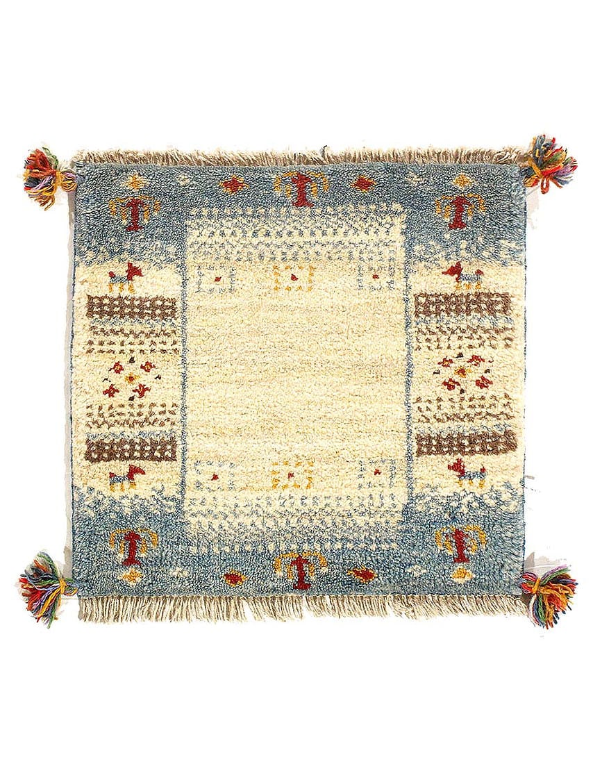 Fine Hand knotted Persian Gabbeh 1'4"X 1'4': Fine Hand knotted Persian Gabbeh 1'4"X 1'4' - NEW, Gabbeh, Hand-Knotted, Lamb's Wool, 300 -D09730- 862.This item is part of our fine auction collection which includes many fine home accessories includ