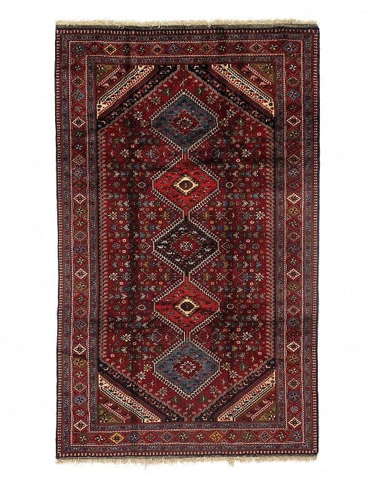 Navy Persian Yalameh 5'11"x8'4": Navy Persian Yalameh 5'11"x8'4" - New, Yalameh, Hand-Knotted, Wool & Silk, 300 -D09618- 862.This item is part of our fine auction collection which includes many fine home accessories including antique