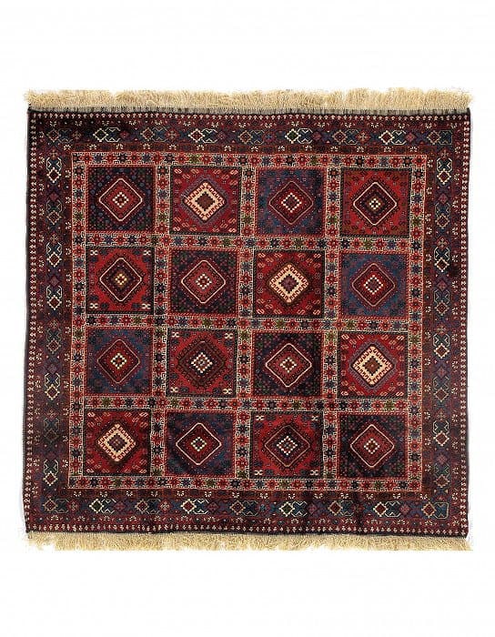 Multi color Persian Yalameh 5' X 5': Multi color Persian Yalameh 5' X 5' - New, Yalameh, Hand-Knotted, Lamb's Wool, 300 -D09584- 862.This item is part of our fine auction collection which includes many fine home accessories including ant