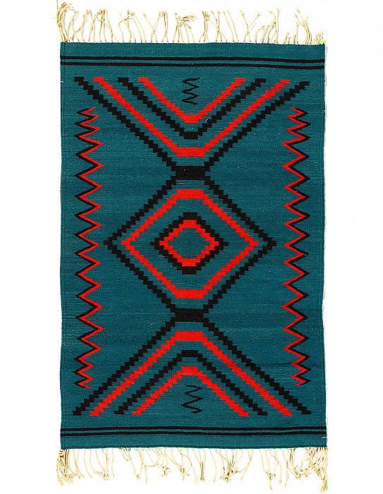 Fine navaho design rug 3'6"X 4'6": Fine navaho design rug 3'6"X 4'6" - circa 1980, Turkish, Hand-Woven, Lamb's Wool, 300 -D14928- 862.This item is part of our fine auction collection which includes many fine home accessories including 