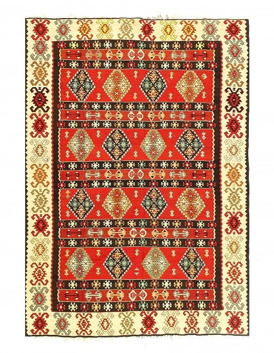 Rust Vintage Turkish Kilim 6'11" X 9'7": Rust Vintage Turkish Kilim 6'11" X 9'7" - 1980, Turkish, Hand-Woven, Wool on Wool, 300 -53986- 862.This item is part of our fine auction collection which includes many fine home accessories including 
