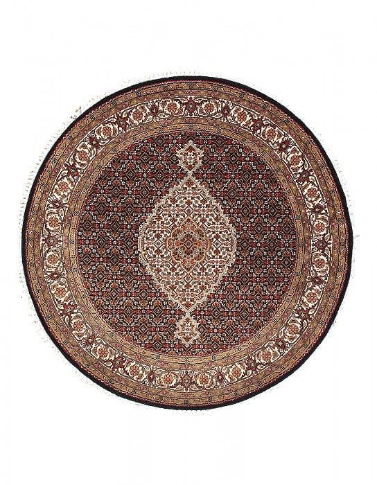 Fine Hand Knotted Silk & wool Tabriz round rug 5'x 5': Fine Hand Knotted Silk & wool Tabriz round rug 5'x 5' - NEW, Tabriz, Hand-Knotted, Wool & Silk, 300 -D15123- 862.This item is part of our fine auction collection which includes many fine home accessor
