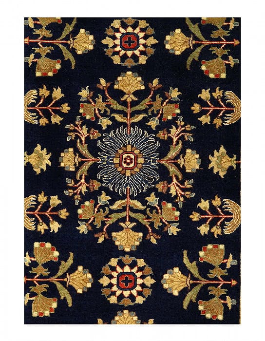 Navy Tabriz Design 4' X 6' - 2