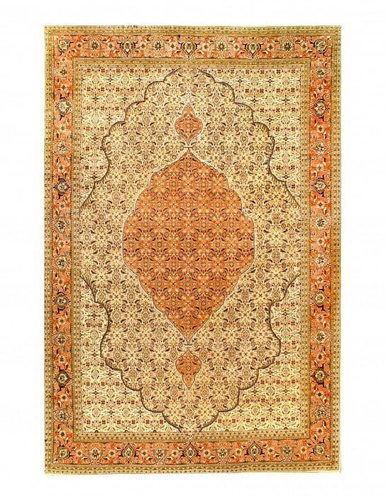 Tan Antique Persian Tabriz 8'2" X 12'6": Tan Antique Persian Tabriz 8'2" X 12'6" - Circa 1910, Tabriz, Hand-Knotted, Wool on Cotton, 300 -D04487- 862.This item is part of our fine auction collection which includes many fine home accessories
