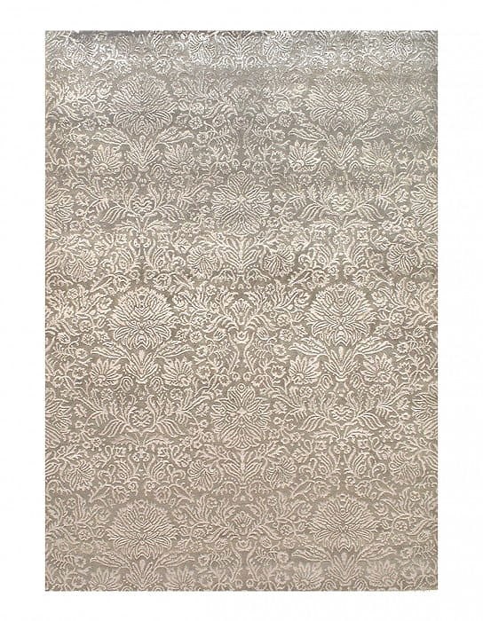 Tan Damask Tabriz Silk and Wool 5'5" x 7'9": Tan Damask Tabriz Silk and Wool 5'5" x 7'9" - New, Tabriz, Hand-Knotted, Wool, 300 -D04493- 862.This item is part of our fine auction collection which includes many fine home accessories including ant