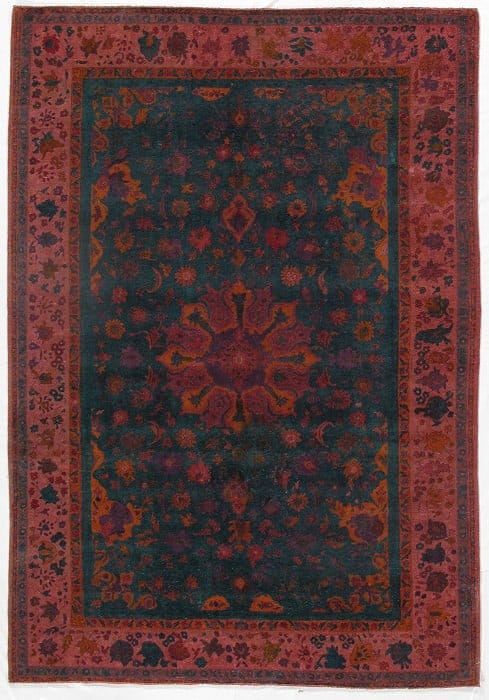 Green Vintage Traditional Over-Dyed 10' X 14': Green Vintage Traditional Over-Dyed 10' X 14' - , Tabriz, Hand-Knotted, Lamb's Wool, 300 -D10055- 862.This item is part of our fine auction collection which includes many fine home accessories