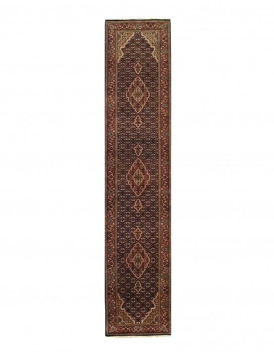 Black Tabriz Runner 2'6" X 12': Black Tabriz Runner 2'6" X 12' - New, Tabriz, Hand-Knotted, Wool & Silk, 300 -D09321- 862.This item is part of our fine auction collection which includes many fine home accessories including antique r