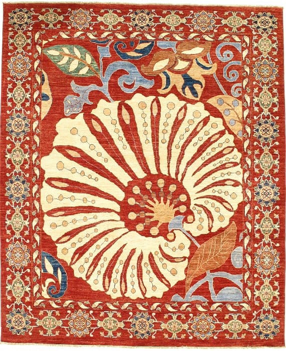Rust Fine Suzani Rug 7' X 8' (1 of 4)