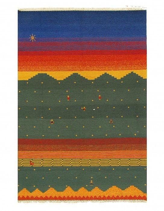 Multi color Flat Weave Sumak 5' X 8': Multi color Flat Weave Sumak 5' X 8' - New, Sumak, Flatweave, Lamb's Wool, 300 -W55409- 862.This item is part of our fine auction collection which includes many fine home accessories including antique