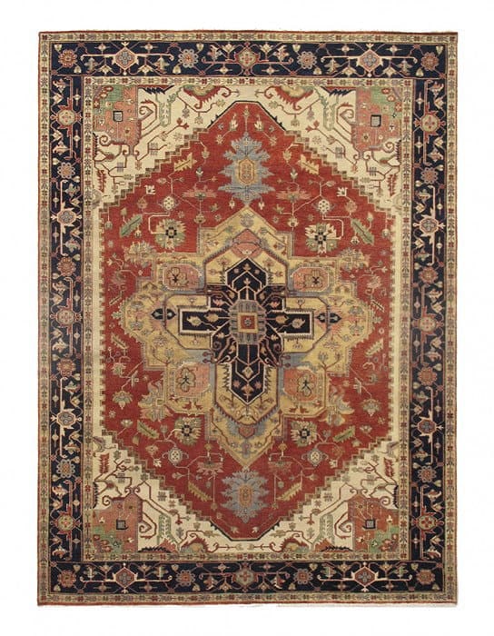 Rust Persian Serapi P-10B design 9' x 12': Rust Persian Serapi P-10B design 9' x 12' - New, Serapi, Hand-Knotted, Lamb's Wool, 300 -D10168- 862.This item is part of our fine auction collection which includes many fine home accessories includin
