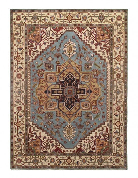 Light Blue Persian Serapi Design 10' X 14': Light Blue Persian Serapi Design 10' X 14' - New, Serapi, Hand-Knotted, Lamb's Wool, 300 -D10220- 862.This item is part of our fine auction collection which includes many fine home accessories includi