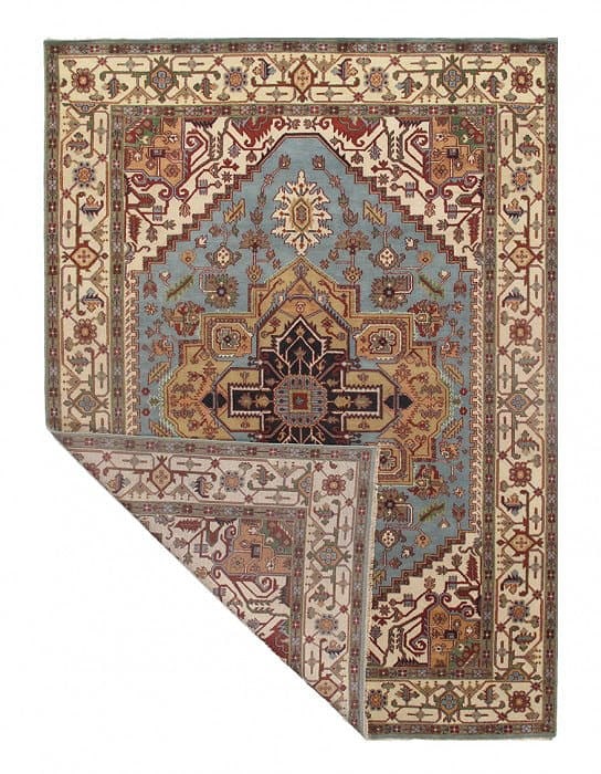 Light Blue Persian Serapi Design 10' X 14' - 3