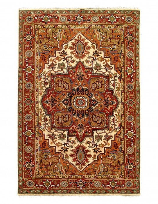 Beige Fine Hand-Knotted Serapi Design 6' X 9': Beige Fine Hand-Knotted Serapi Design 6' X 9' - New, Serapi, Hand-Knotted, Lamb's Wool, 300 -D11117- 862.This item is part of our fine auction collection which includes many fine home accessories
