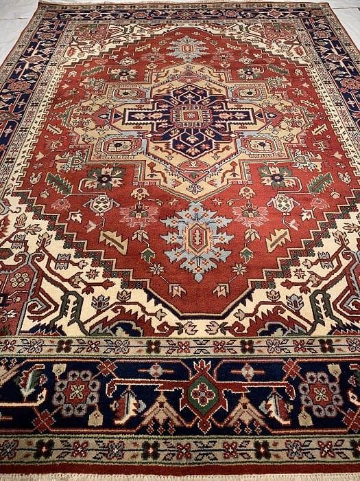 Rust Fine Hand-Knotted Serapi Design 9' X 12' - 5