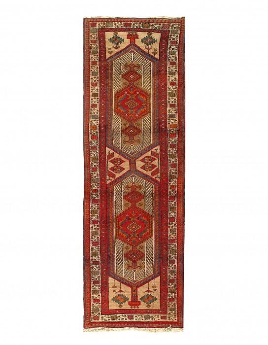 Beige Fine Hand Knotted Antique Serab Runner 3'2'' X 10': Beige Fine Hand Knotted Antique Serab Runner 3'2'' X 10' - Late 19th Century, Sarab, Hand-Knotted, Lamb's Wool, 300 -D08645- 862.This item is part of our fine auction collection which includes many fi
