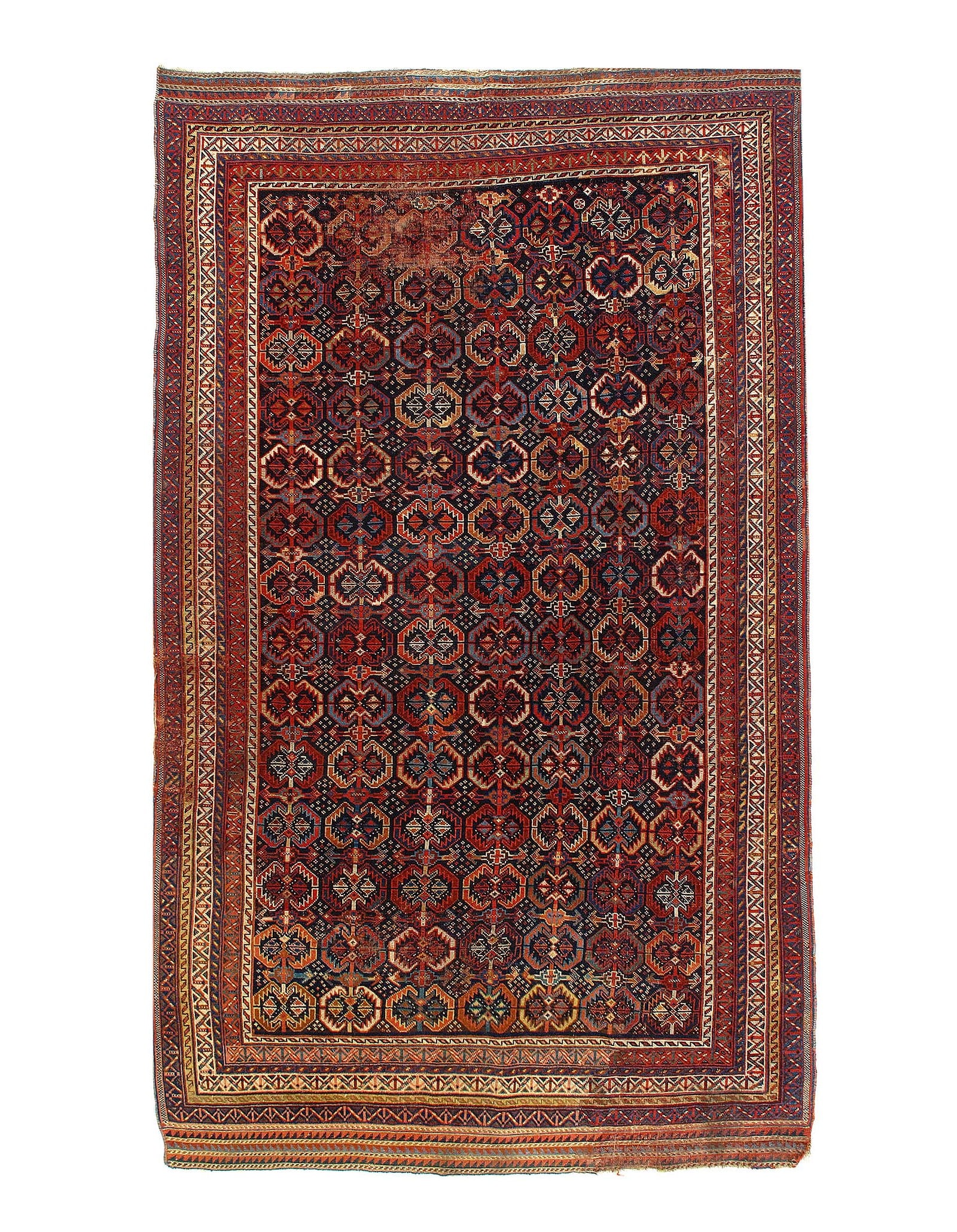 Navy Blue Persian Antique Qashgaei 5'1'' X 8'6'': Navy Blue Persian Antique Qashgaei 5'1'' X 8'6'' - Circa 1900, Qashqai, Hand-Knotted, Lamb's Wool, 300 -D11390- 862.This item is part of our fine auction collection which includes many fine home acces