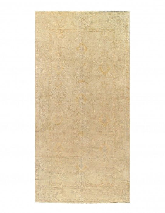 Ivory Fine Turkish Hand Knotted Oushak 6'9'' X 14': Ivory Fine Turkish Hand Knotted Oushak 6'9'' X 14' - New, Oushak, Hand-Knotted, Lamb's Wool, 300 -D05185- 862.This item is part of our fine auction collection which includes many fine home accessories